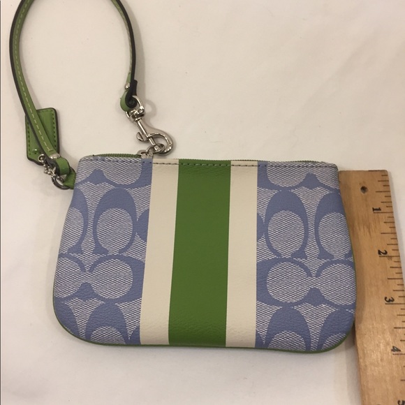 Like New Coach Wristlet Blue Green Bone colors - Picture 3 of 10